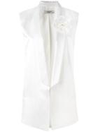 Lanvin - Longline Waistcoat - Women - Silk/acetate/cupro/glass - 36, White, Silk/acetate/cupro/glass