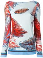 Emilio Pucci Feathers Print Blouse, Women's, Size: 44, Viscose/silk