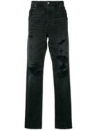 Amiri High-rise Distressed Jeans - Black