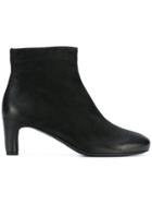 Del Carlo Round Toe Ankle Boots - Black