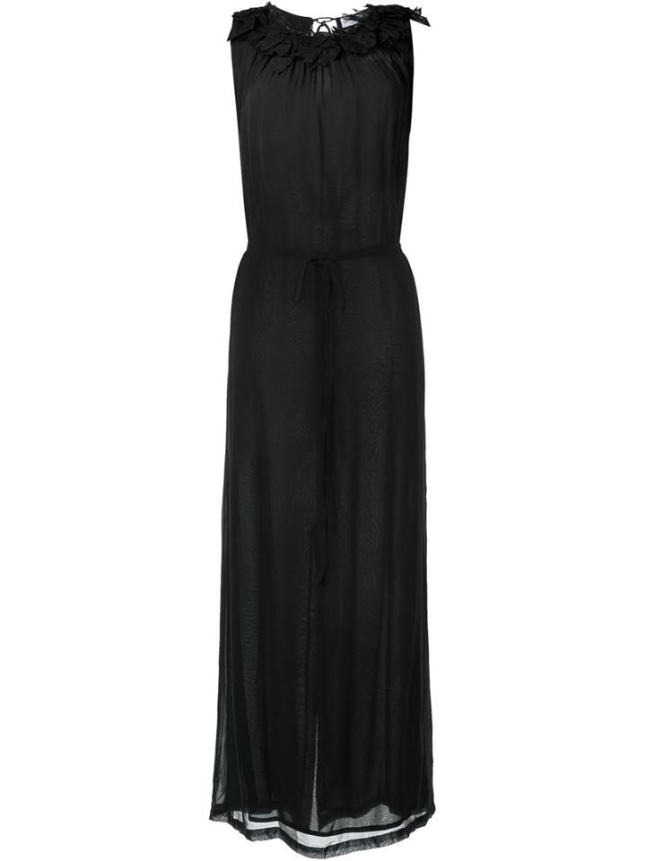 Megan Park 'florina' Corsage Maxi Dress, Women's, Size: 8, Black, Silk/viscose