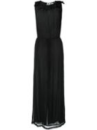 Megan Park 'florina' Corsage Maxi Dress, Women's, Size: 8, Black, Silk/viscose