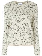 Christian Wijnants Leaf Print Knitted Top - Nude & Neutrals