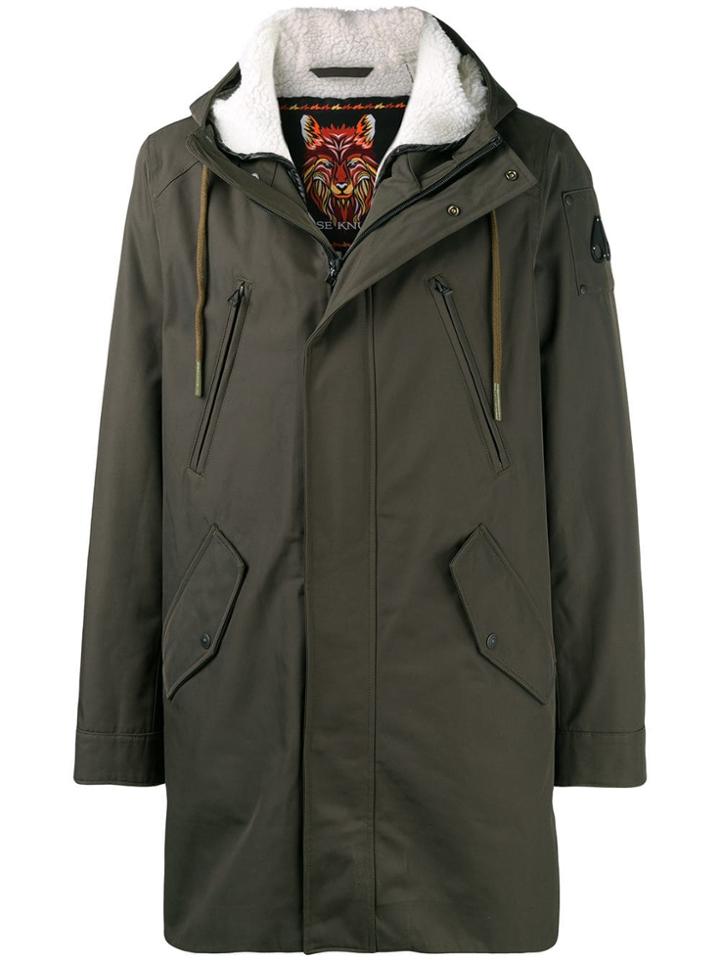Moose Knuckles Lined Hooded Coat - Green