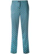 Etro Circles Print Cropped Trousers, Women's, Size: 44, Blue, Polyamide/spandex/elastane/viscose