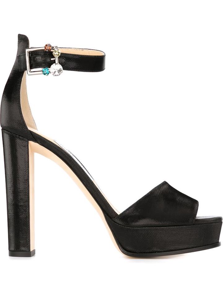 Jimmy Choo Harrie Sandals, Women's, Size: 36, Black, Leather/cotton