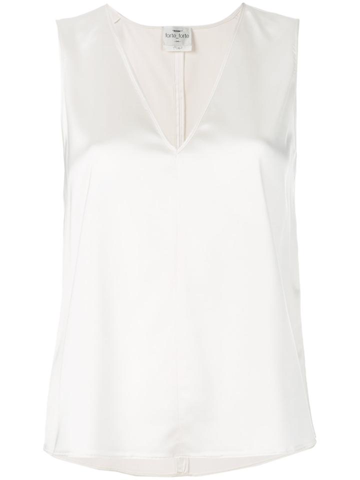 Forte Forte Sleeveless V-neck Top - White