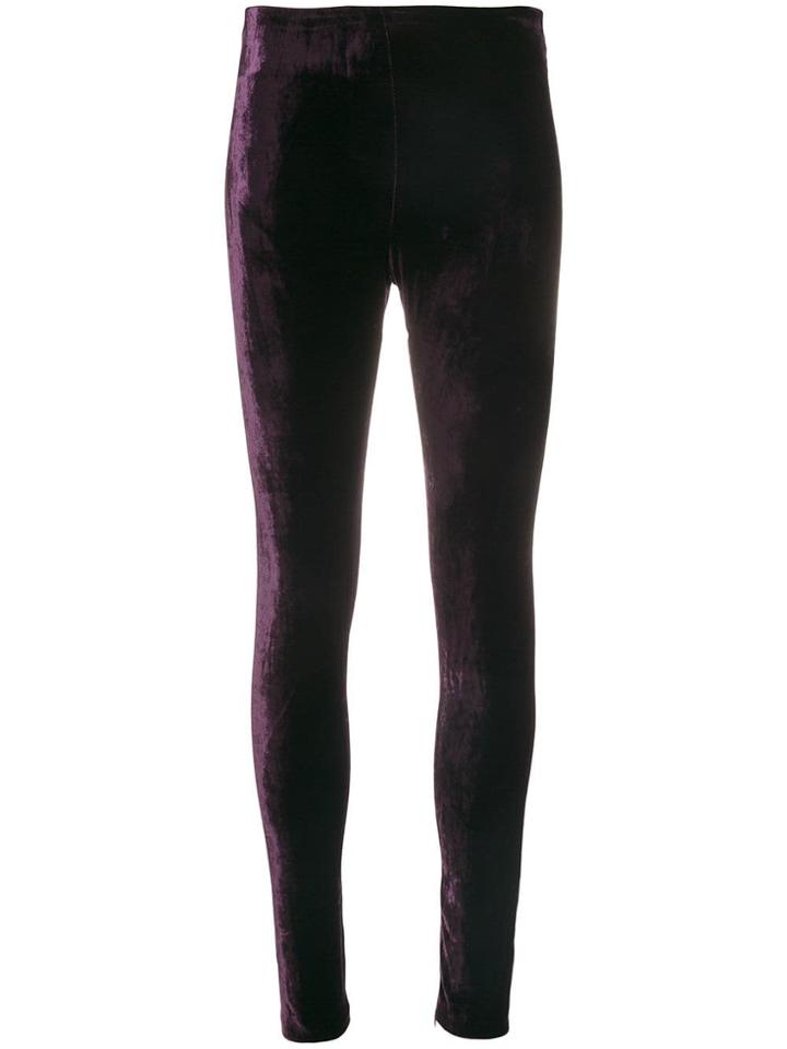 Jean Paul Gaultier Vintage Velvet Fitted Leggings - Pink & Purple