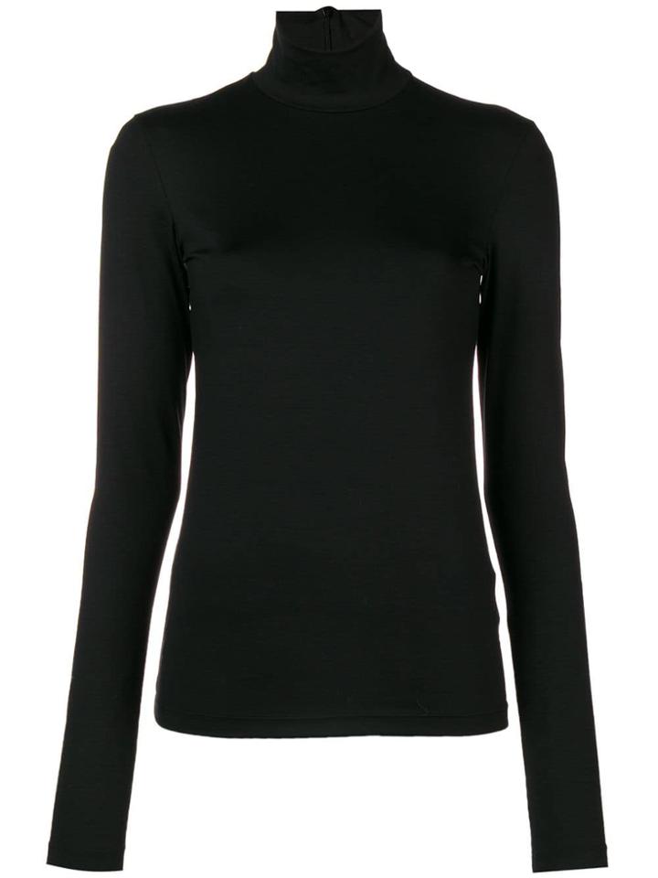 Jil Sander Slim Fit Turtleneck Blouse - Black