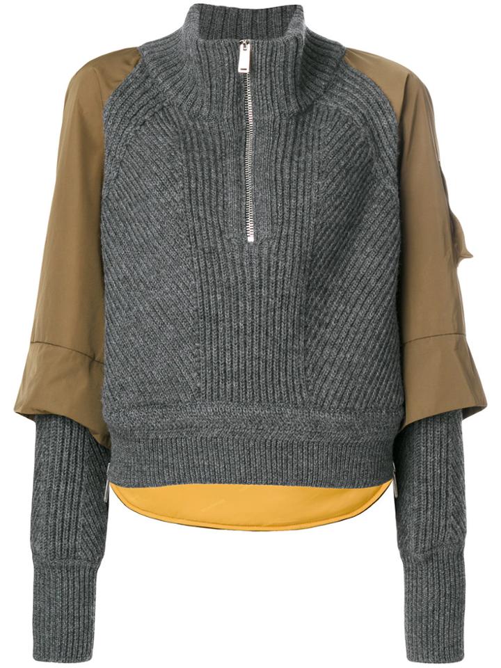 Dsquared2 Panelled Zip Front Jumper - Grey