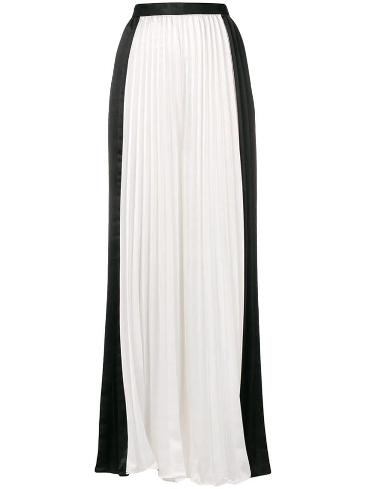 Self-portrait Contrast Pleated Trousers - White