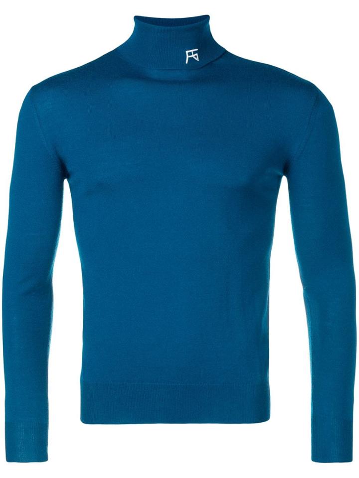 Raf Simons Slim-fit Rollneck Sweater - Blue