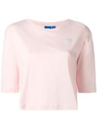 Adidas Originals Cropped T-shirt, Women's, Size: 44, Pink/purple, Cotton/modal