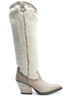 Mcq Alexander Mcqueen Knee Length Cowboy Boots - White
