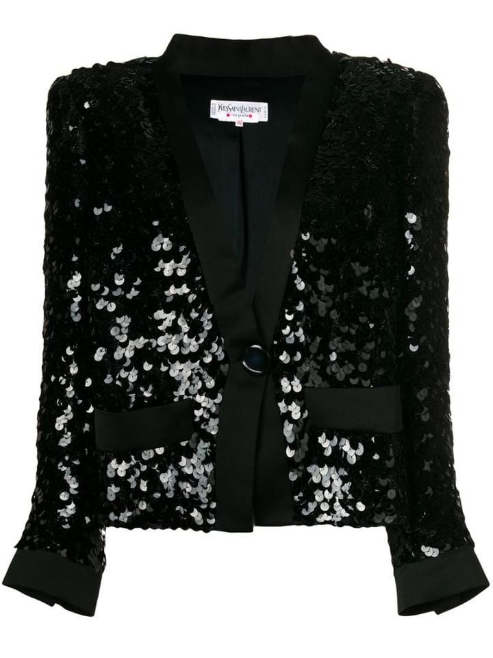 Yves Saint Laurent Pre-owned Sequinned Jacket - Black