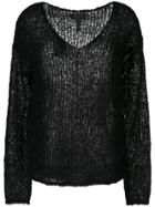 Rag & Bone V-neck Knitted Top - Black