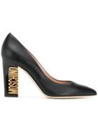 Moschino Branded Heel Pumps - Black