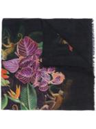 Oscar De La Renta Jungle Print Scarf - Black