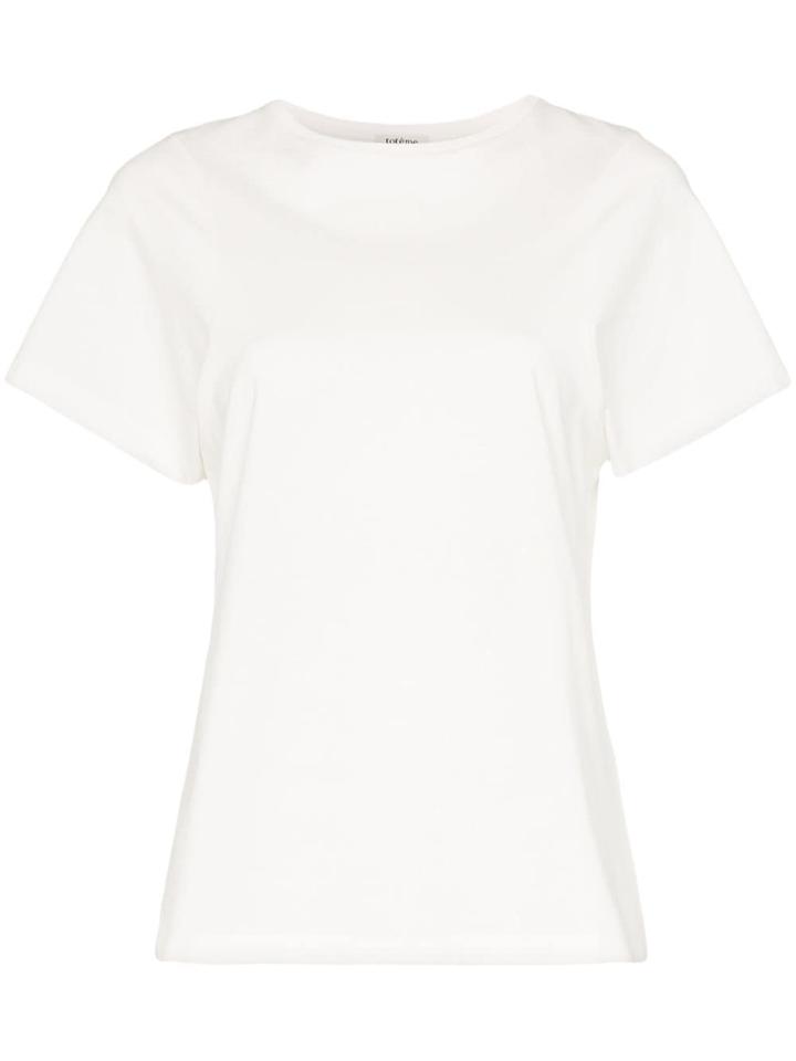 Toteme Espera Short Sleeve Cotton T-shirt - White