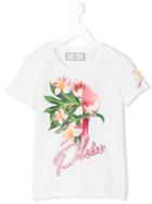 Philipp Plein Kids - Floral Print T-shirt - Kids - Cotton - 10 Yrs, Girl's, White