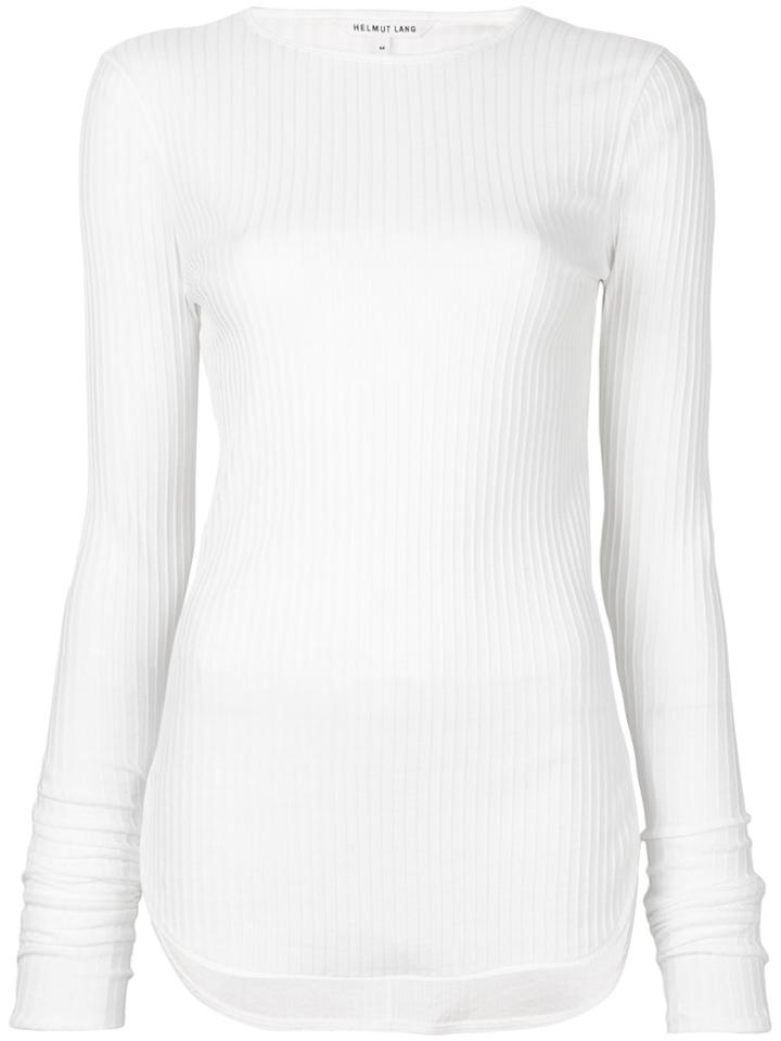 Helmut Lang Ribbed Long Sleeve Top - White