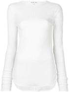 Helmut Lang Ribbed Long Sleeve Top - White