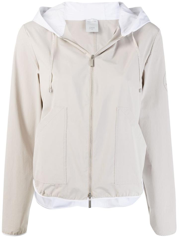 Lorena Antoniazzi Colour-block Hooded Jacket - Neutrals
