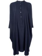 6397 Band Collar Shirt Dress, Women's, Size: Xs, Blue, Silk/spandex/elastane