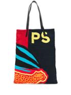 Ps Paul Smith Cheetah Print Tote Bag - Black