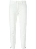 Ann Demeulemeester Zip Cuff Trousers, Women's, Size: 38, White, Linen/flax/cotton/acrylic/rayon