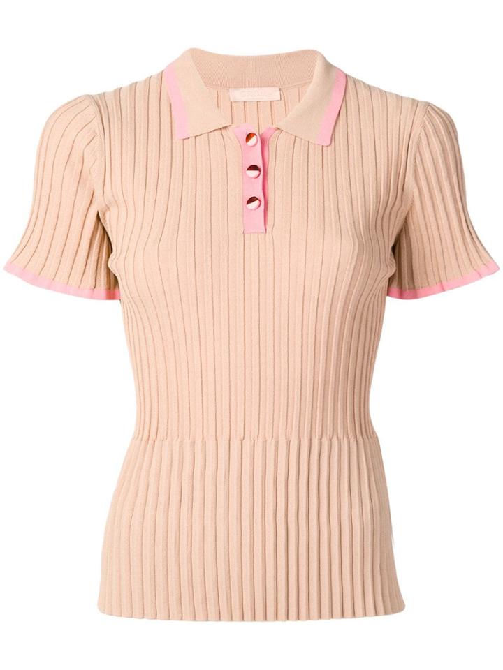 Drome Knitted Polo Top - Brown