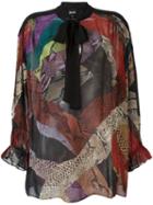 Just Cavalli Printed Bow Tie Blouse