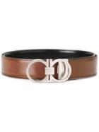 Salvatore Ferragamo Gancini Belt, Men's, Size: 95, Brown, Leather