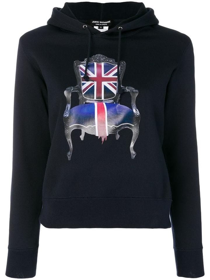 Junya Watanabe Union Jack Chair Print Hoody - Blue