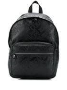Versace Jeans Couture All Over Logo Print Backpack - Black