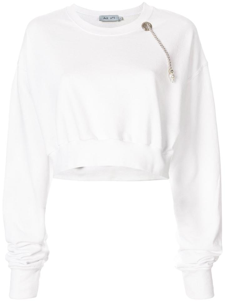 Act N&deg;1 Cropped Chain Sweatshirt - White