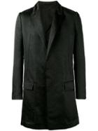 Haider Ackermann Single Breasted Cloque Coat, Men's, Size: 54, Black, Silk/cotton/wool
