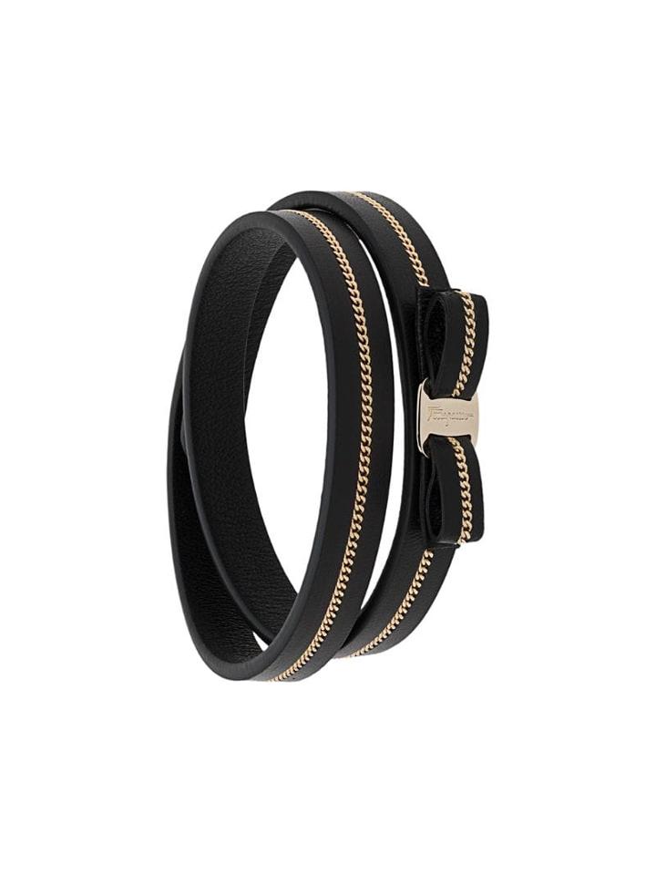 Salvatore Ferragamo Chain-embellished Bracelet - Black