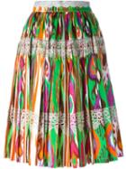Stella Jean Pleated Ikat Print Skirt
