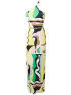 Emilio Pucci Vallauris Print Asymmetric Belted Maxi Dress - Green