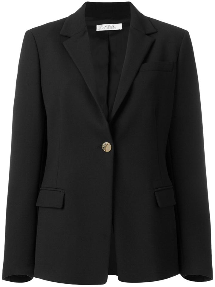Versace Collection Medusa Button Blazer - Black