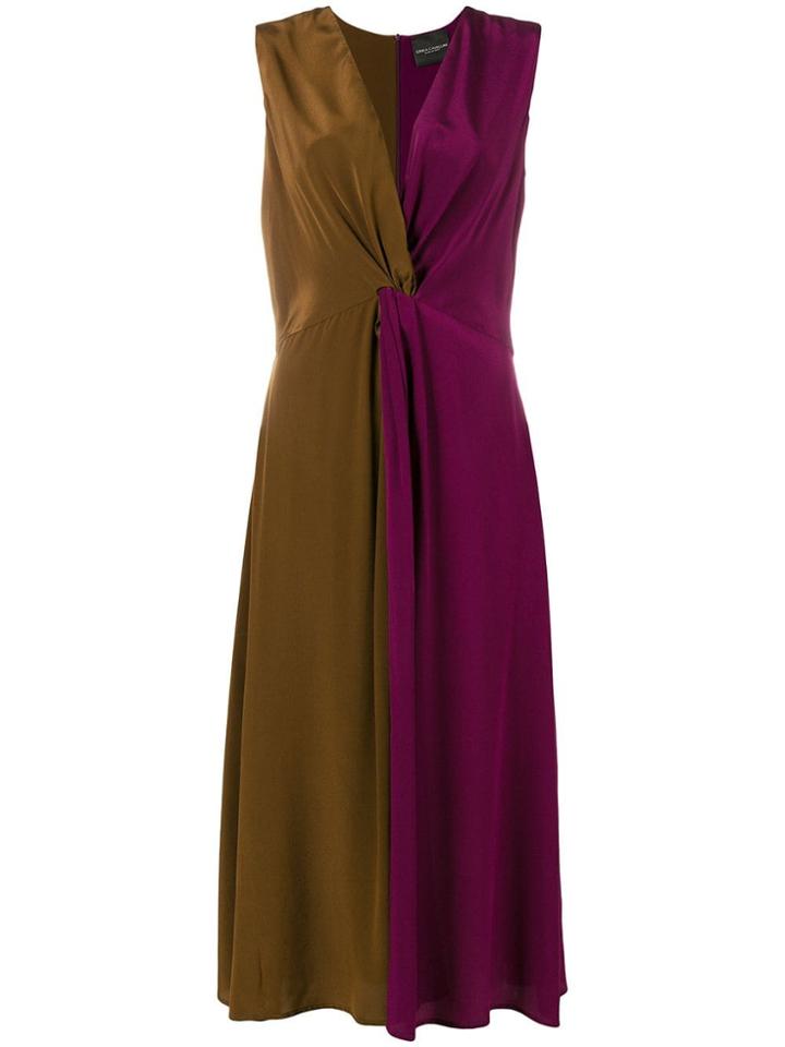 Erika Cavallini Knot Detail Midi Dress - Pink & Purple