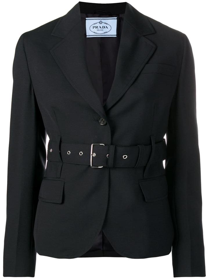 Prada Belted Blazer - Blue