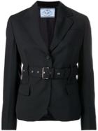 Prada Belted Blazer - Blue