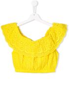 Msgm Kids Teen Cropped Top - Yellow