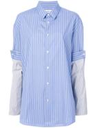 Maison Margiela Contrasting Sleeves Shirt - Blue