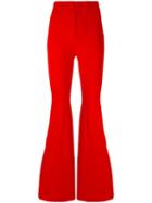 Givenchy - High Waist Flared Trousers - Women - Silk/polyamide/spandex/elastane/viscose - 38, Red, Silk/polyamide/spandex/elastane/viscose