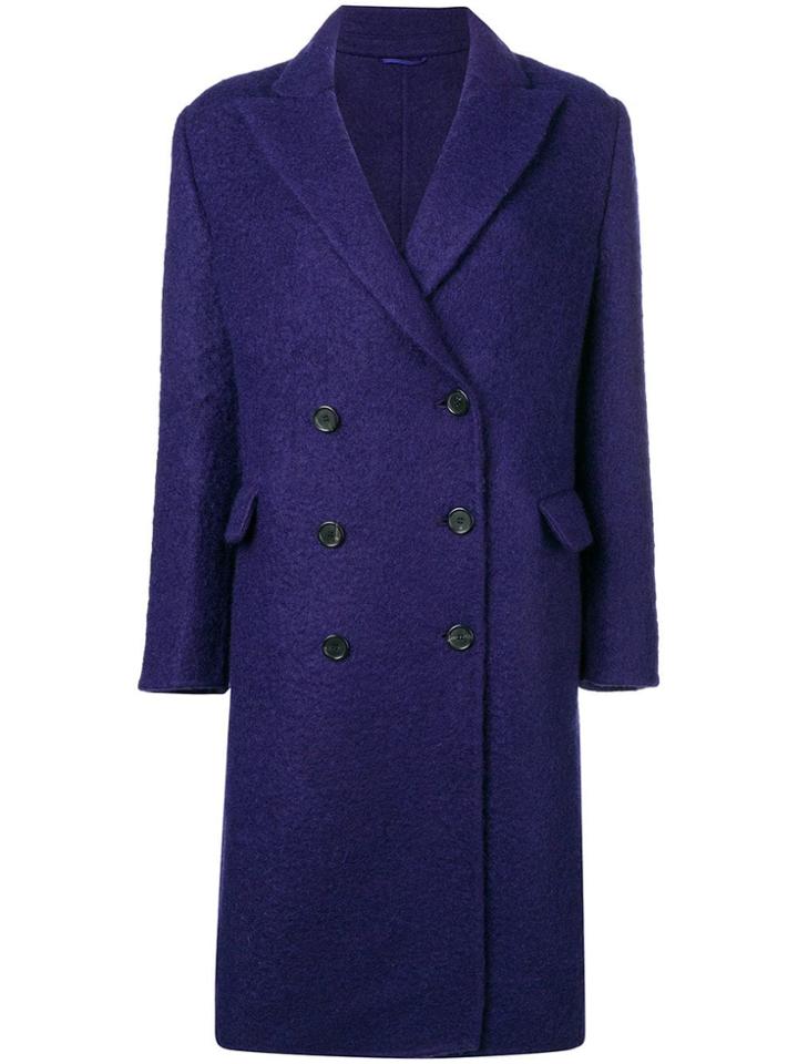 Ermanno Scervino Double Breasted Coat - Pink & Purple