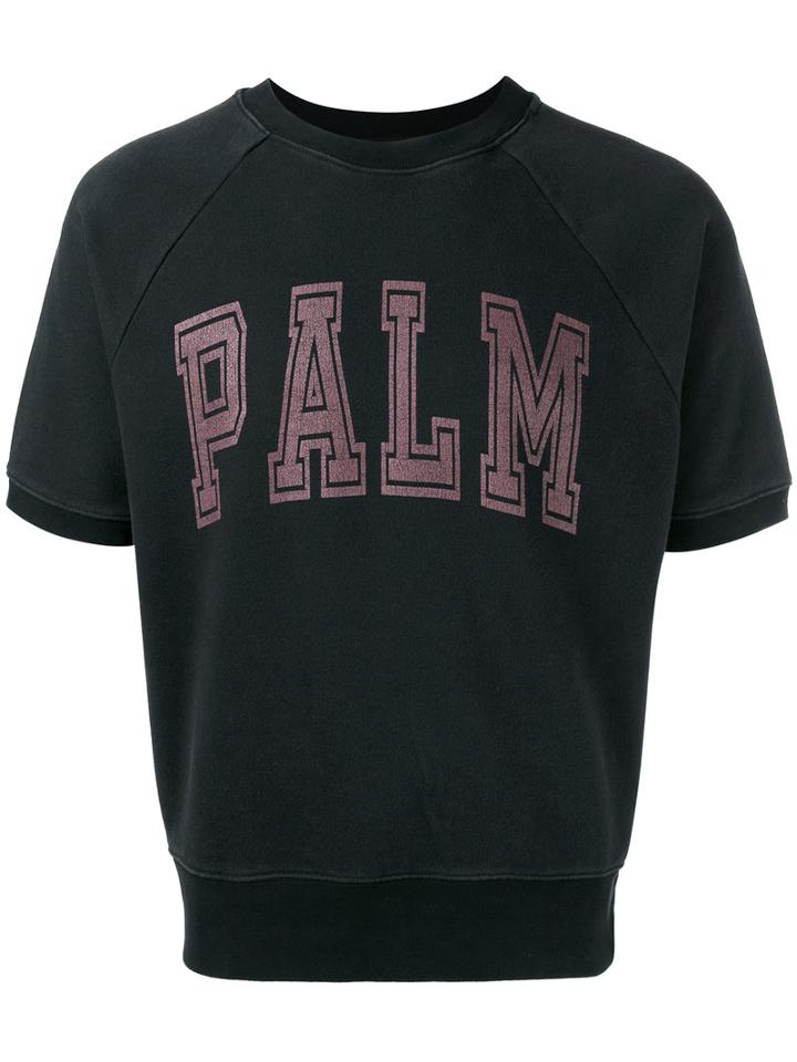 Palm Angels Palm Slogan Crop T-shirt, Men's, Size: Large, Black, Cotton