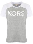 Michael Michael Kors Logo Ss Baseball Tee - Grey